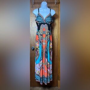 Boho Paisley Maxi Dress in Multicolor